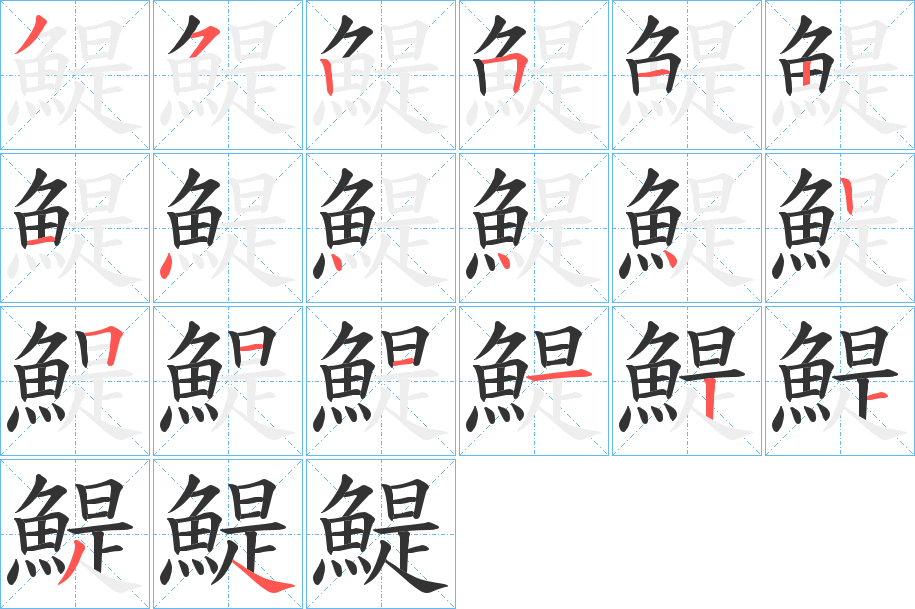 鯷字的笔顺