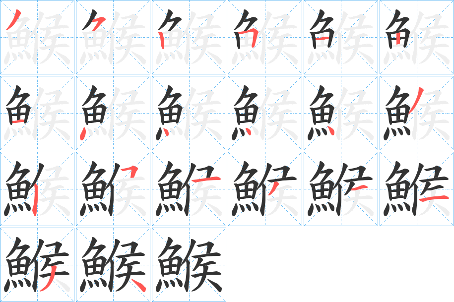 鯸字的笔顺