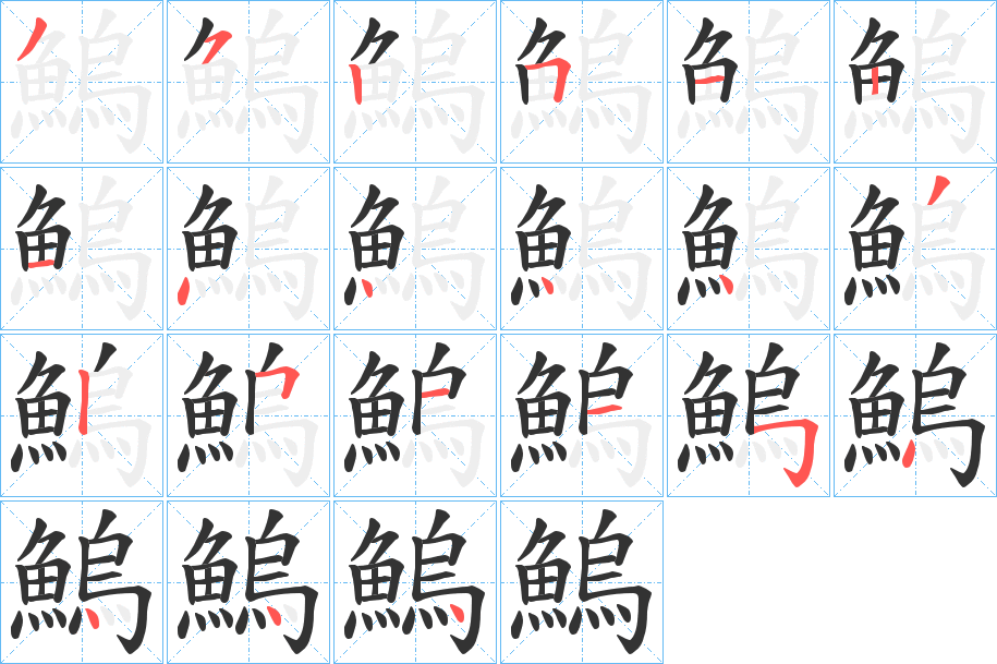 鰞字的笔顺