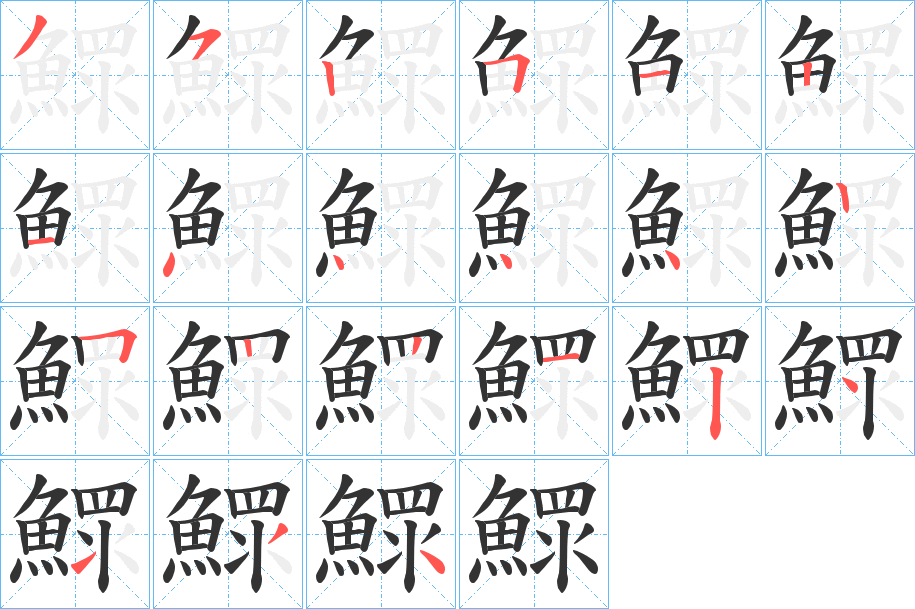 鰥字的笔顺