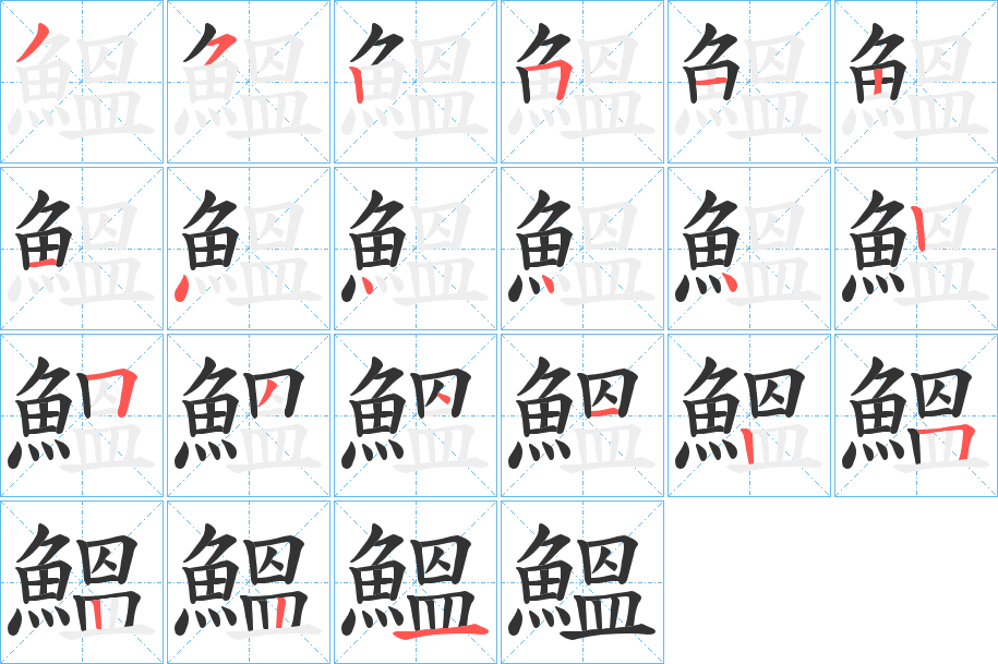 鰮字的笔顺