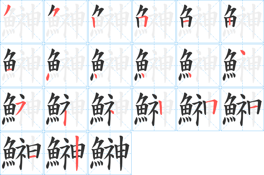 鰰字的笔顺
