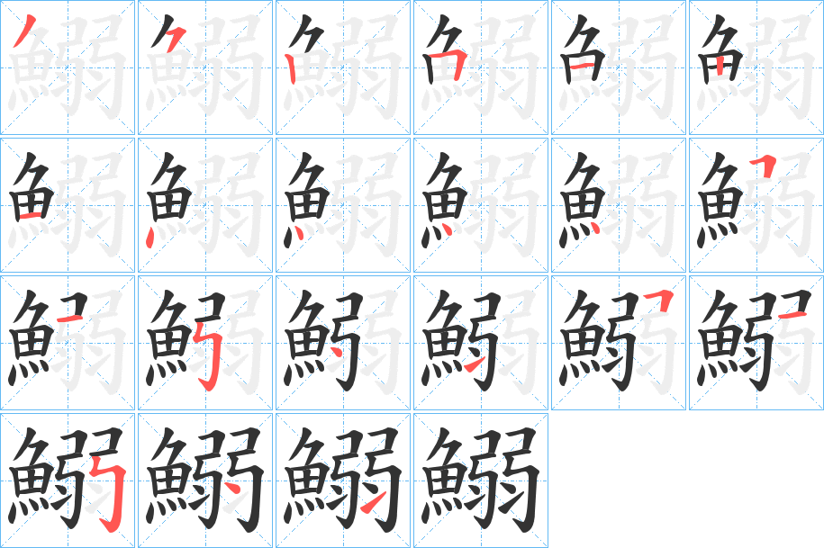 鰯字的笔顺