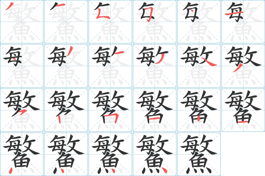 鰵字的笔顺