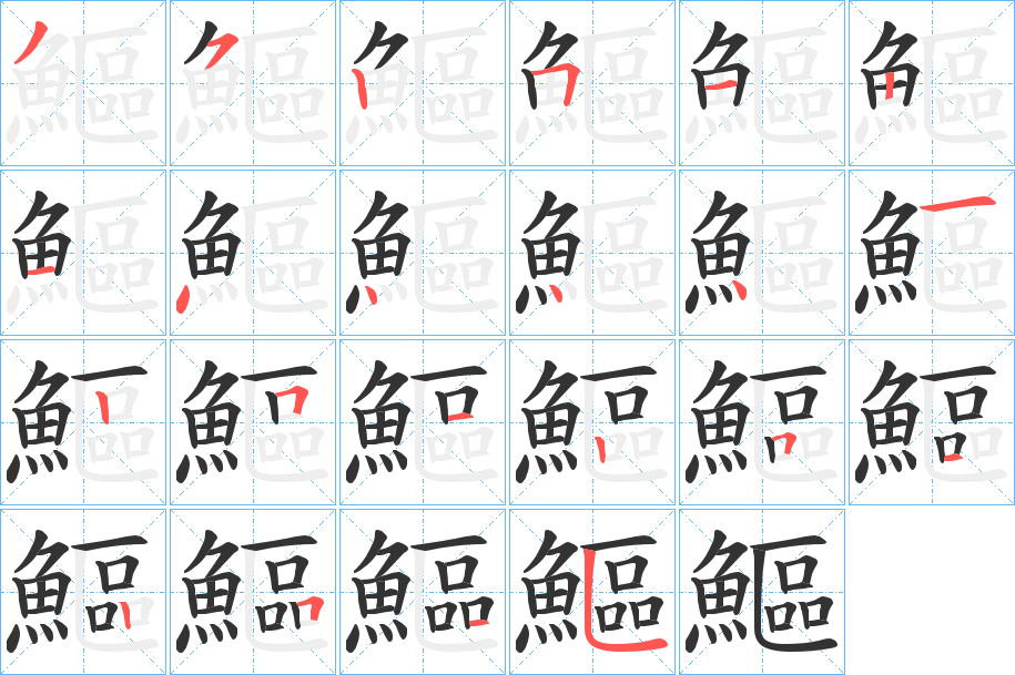 鰸字的笔顺