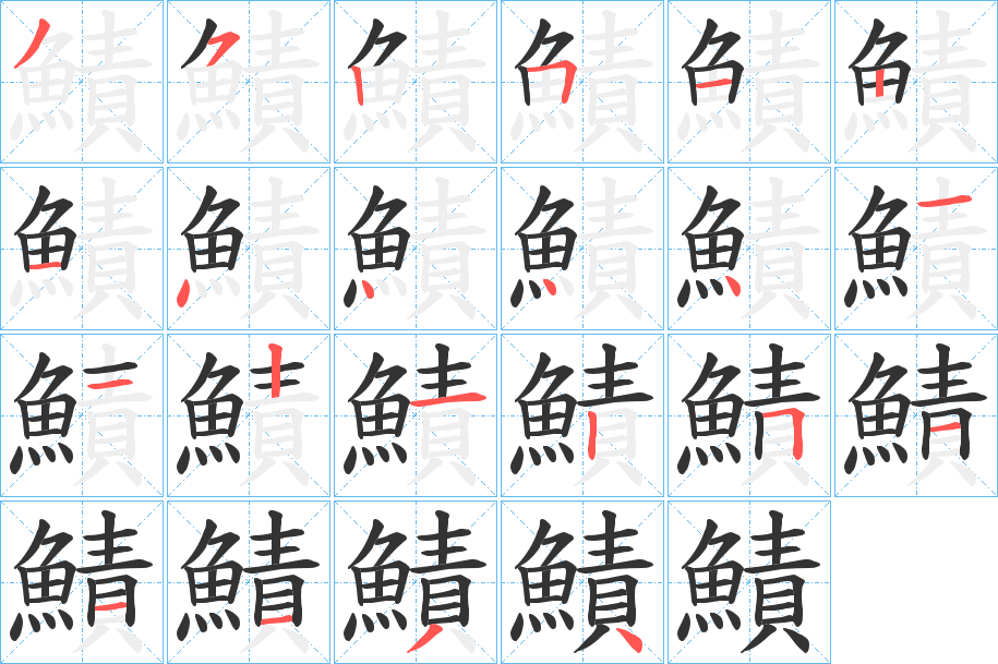 鰿字的笔顺
