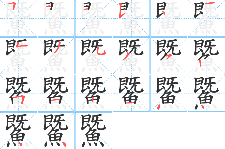 鱀字的笔顺