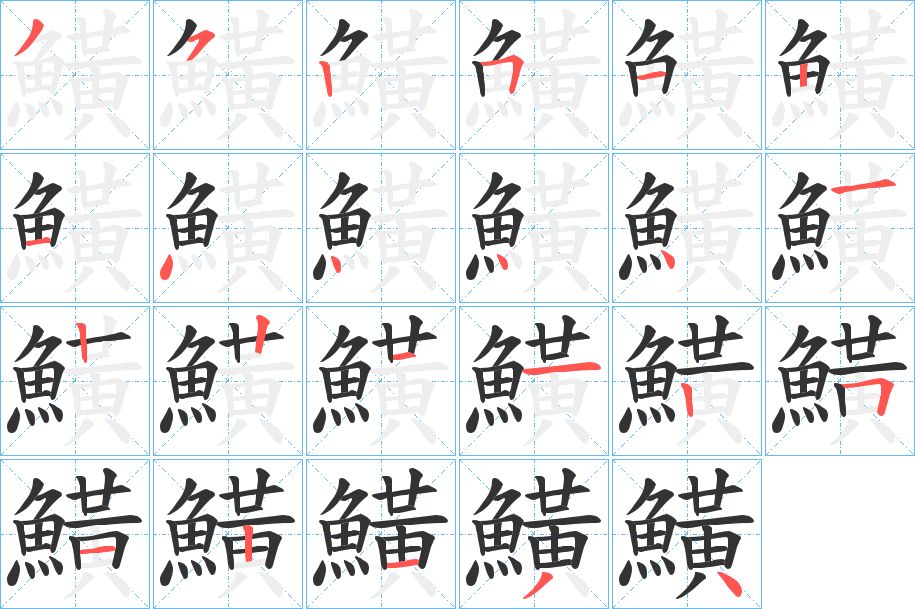 鱑字的笔顺