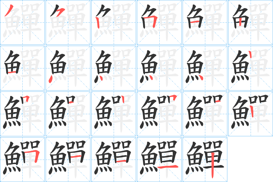 鱓字的笔顺