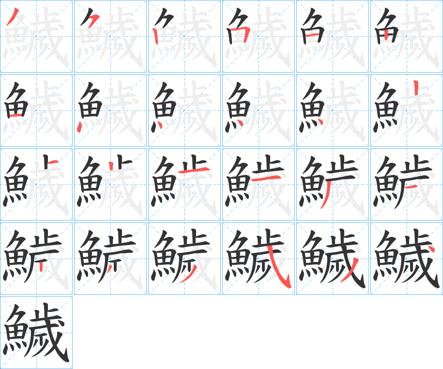 鱥字的笔顺