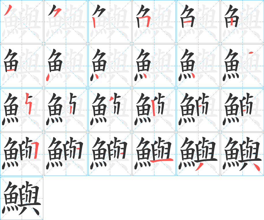 鱮字的笔顺