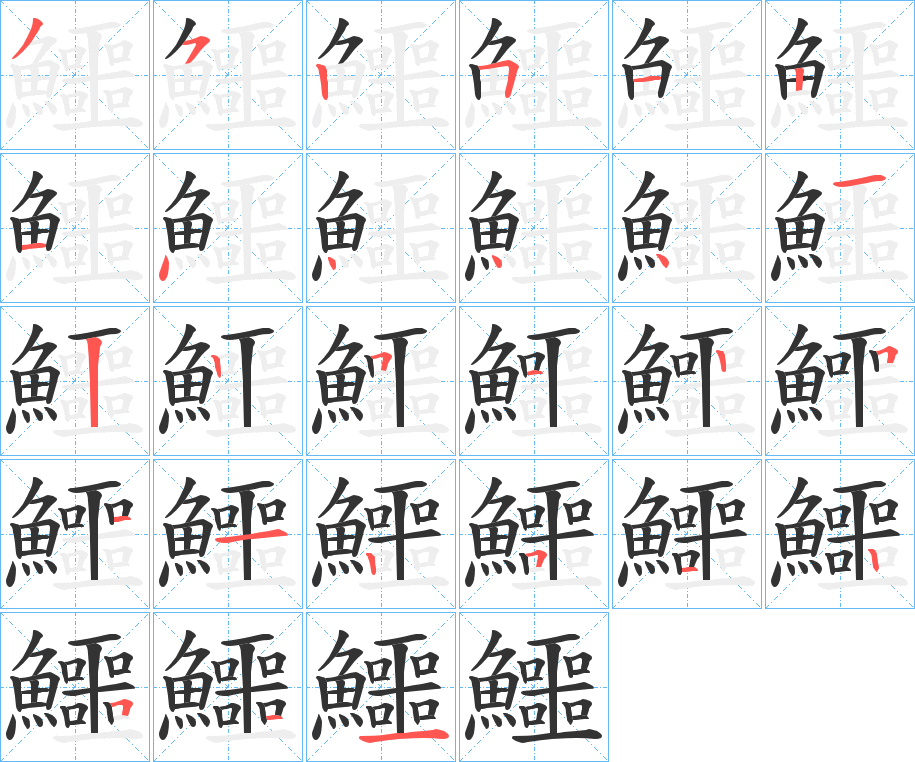 鱷字的笔顺