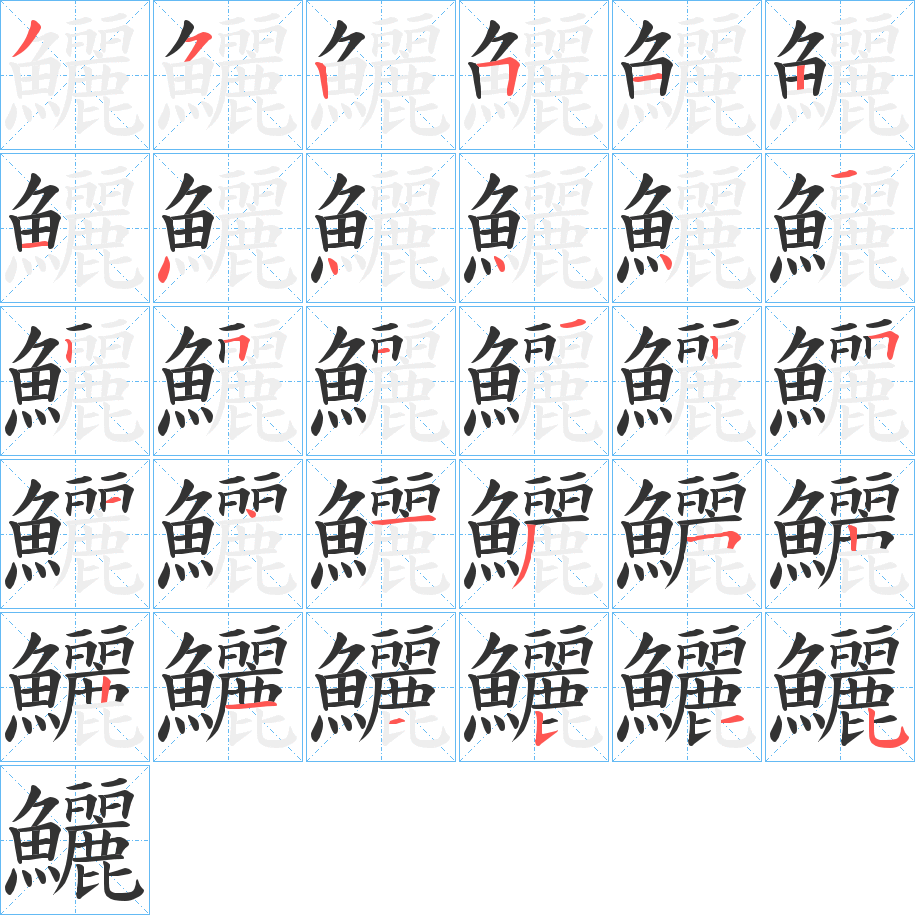 鱺字的笔顺