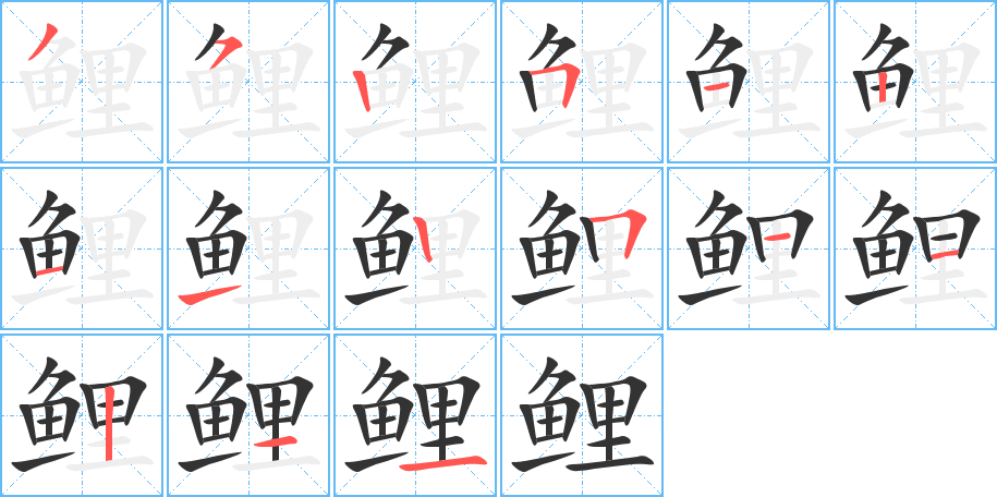 鲤字的笔顺