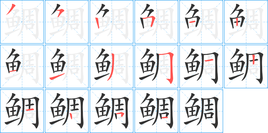 鲷字的笔顺