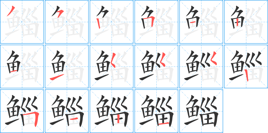 鲻字的笔顺