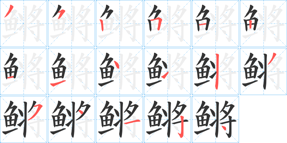 鳉字的笔顺