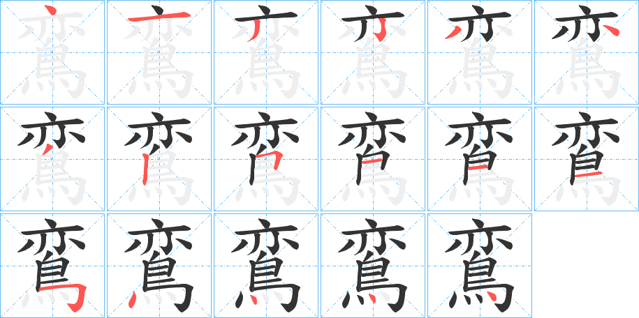 鵉字的笔顺