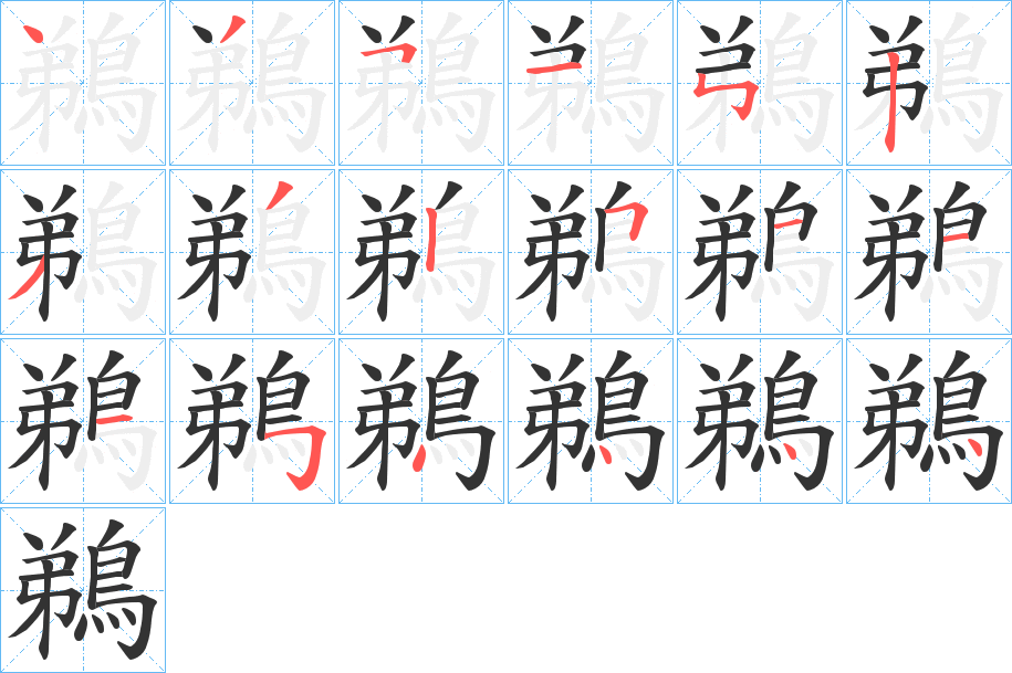 鵜字的笔顺