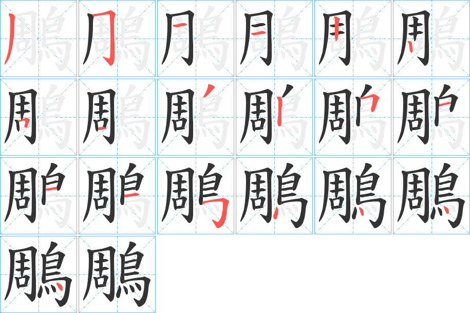 鵰字的笔顺