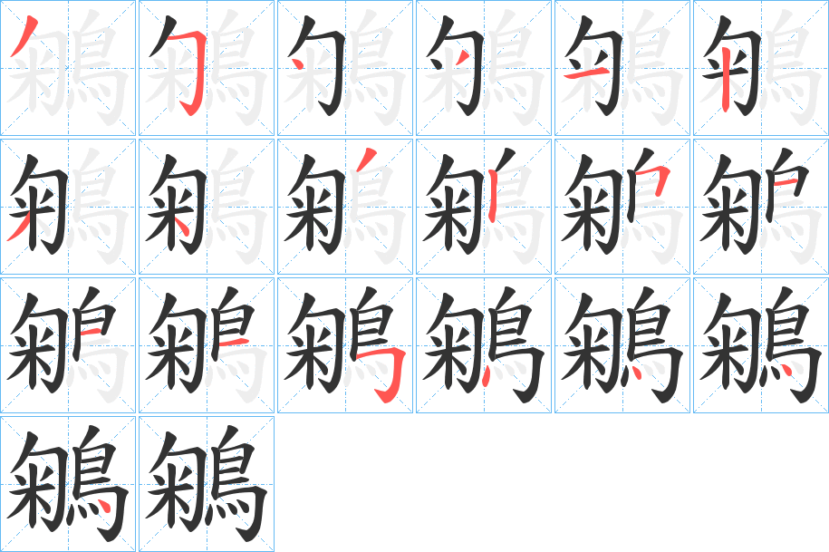 鵴字的笔顺
