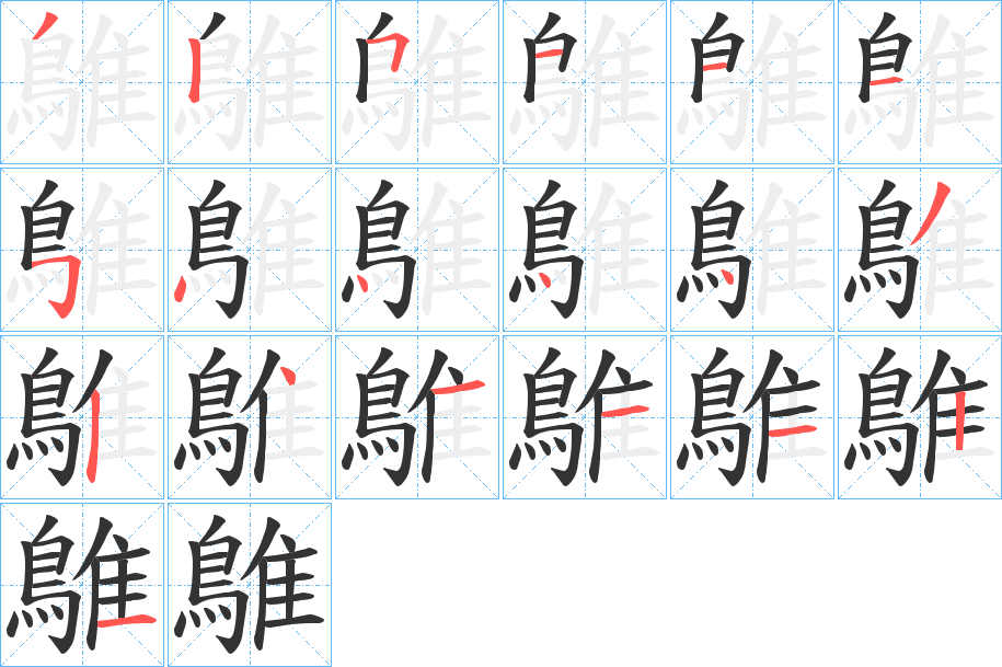 鵻字的笔顺