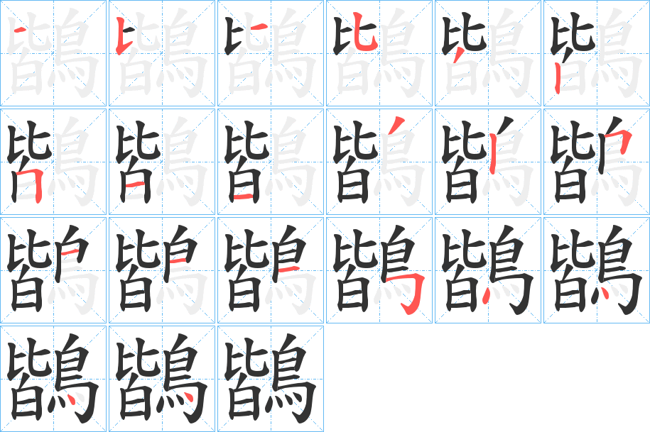 鶛字的笔顺