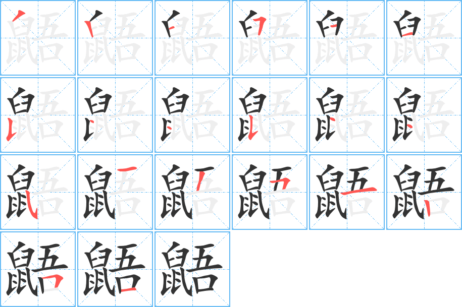 鼯字的笔顺